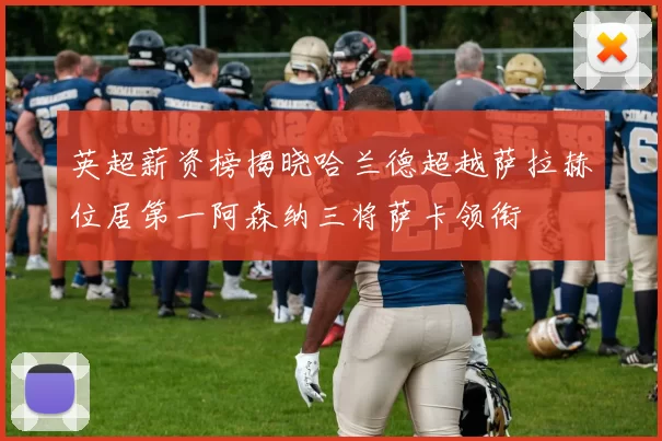 英超薪资榜揭晓哈兰德超越萨拉赫位居第一阿森纳三将萨卡领衔